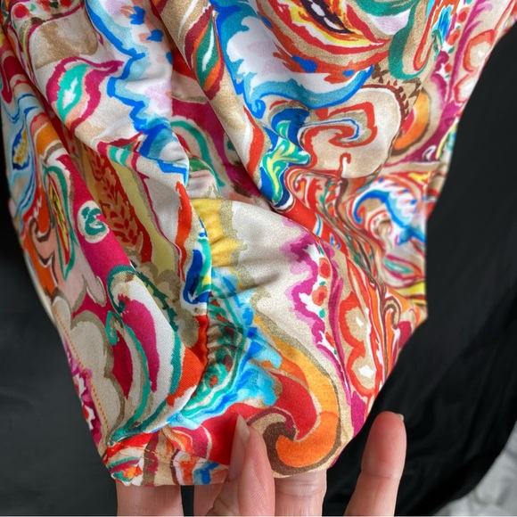 Ralph Lauren Halter Style Paisley Dance Tankini Top Shirred size 16 - Picture 7 of 11